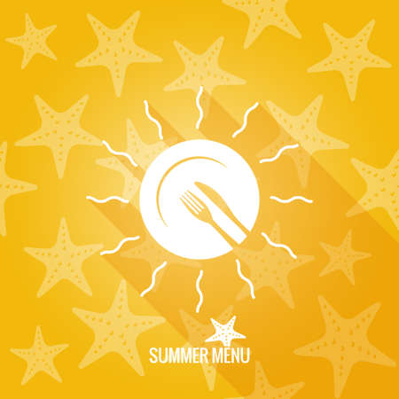 summer menu design background plate 10 epsのイラスト素材