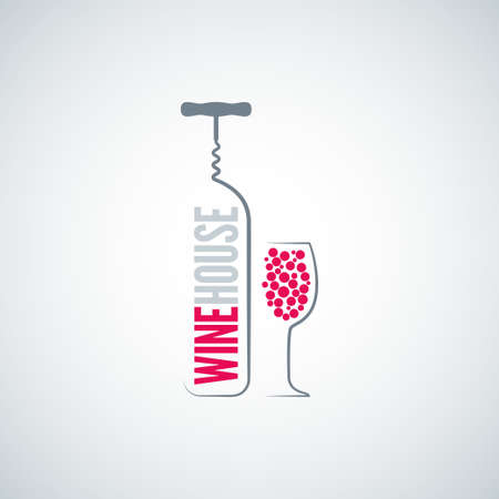 wine bottle glass menu backgroundのイラスト素材