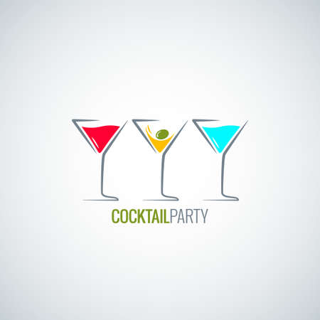 cocktail party glass menu のイラスト素材