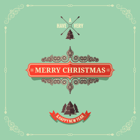 christmas vintage card backgroundのイラスト素材