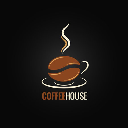 coffee cup bean design backgroundのイラスト素材