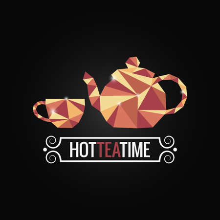 tea cup poly design backgroundのイラスト素材