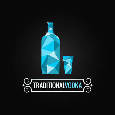 vodka bottle poly design backgroundのイラスト素材