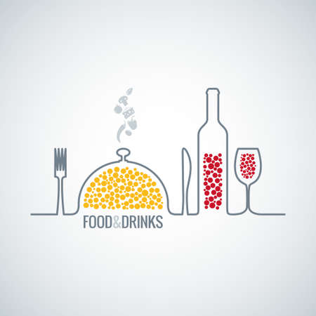 food and drink backgroundのイラスト素材