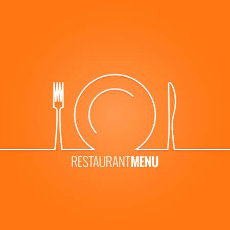 plate fork knife design backgroundのイラスト素材