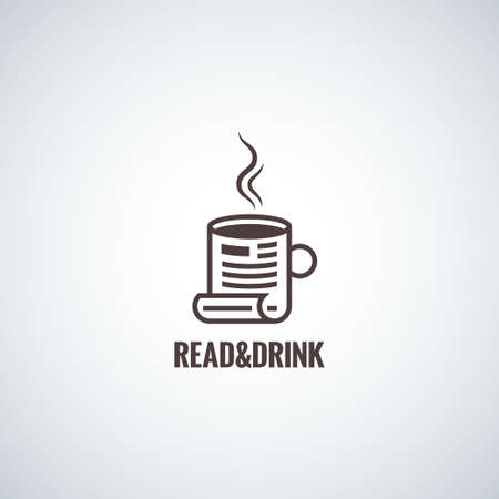 coffee cup concept reading backgroundのイラスト素材