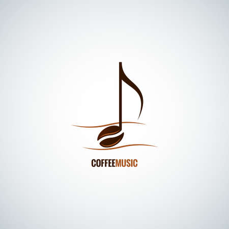 coffee bean concept music backgroundのイラスト素材