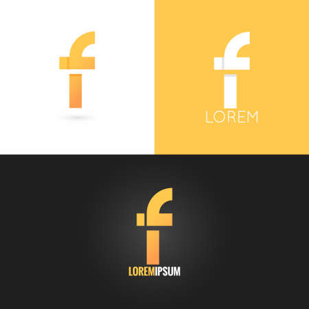 letter F logo design icon set backgroundのイラスト素材