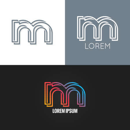 letter M  alphabet design icon set backgroundのイラスト素材