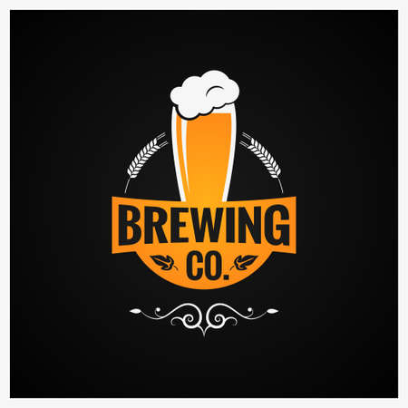 Beer Glass. Brewing Company Backgroundのイラスト素材