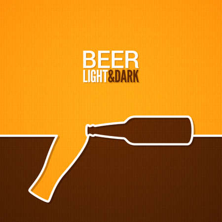 beer glass and beer bottle line design backgroundのイラスト素材