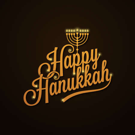 Hanukkah Vintage Lettering design Backgroundのイラスト素材