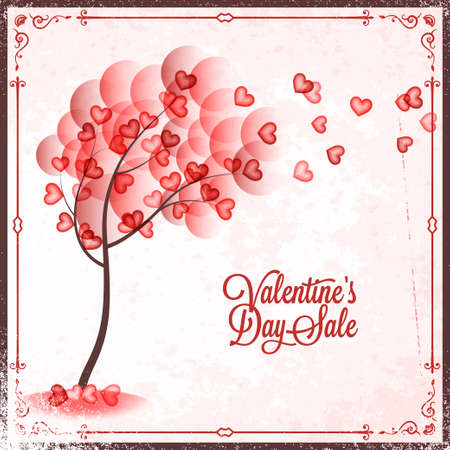 Valentines Day Sale Vintage card Background.のイラスト素材