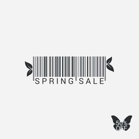 Spring Sale Bar code Design Backgroundのイラスト素材