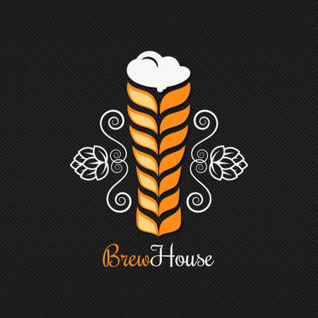 beer glass logo design backgroundのイラスト素材