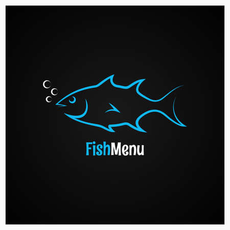 fish logo design vector backgroundのイラスト素材