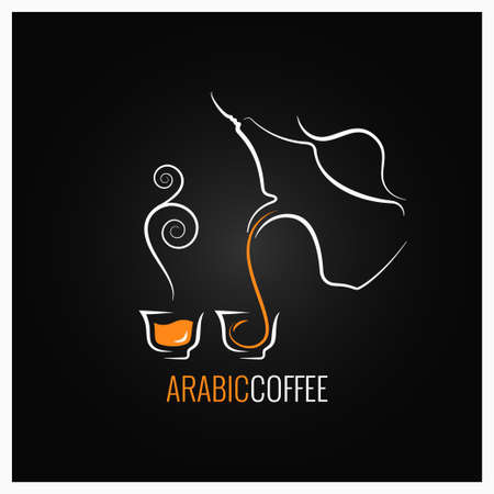 Arabic coffee logo design background.のイラスト素材