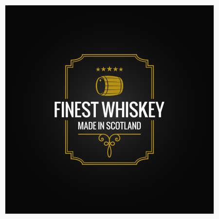 A whiskey logo dark label design background illustration.のイラスト素材