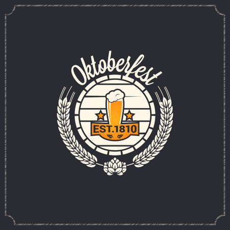 oktoberfest logo lettering design backgroundのイラスト素材