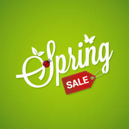 Spring Sale Lettering Design Background.のイラスト素材