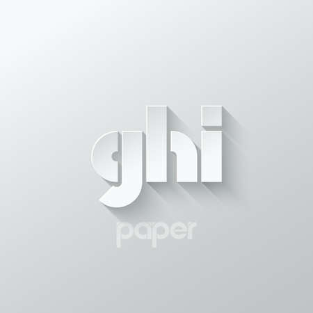 letter G H I logo alphabet icon paper set background Vector illustration.のイラスト素材