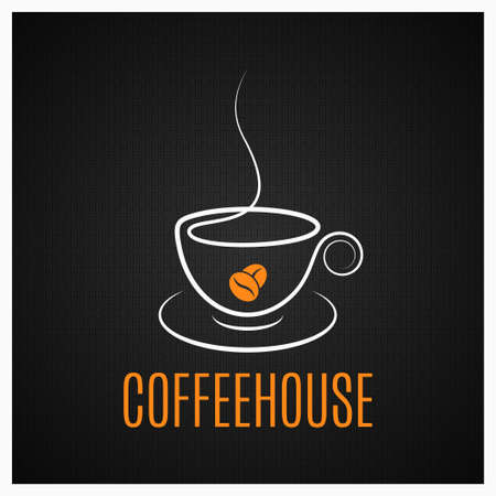 Coffee cup vintage logo on dark backgroundのイラスト素材