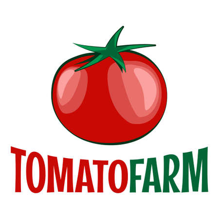 Tomato icon on white backgroundのイラスト素材