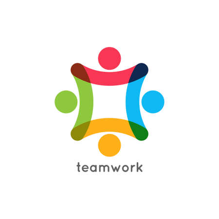 Teamwork icon business concept. Team work union logo isolated on a white backgroundのイラスト素材