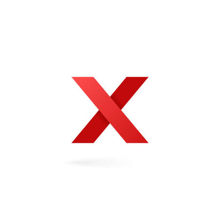 Letter X logo alphabet on white backgroundのイラスト素材