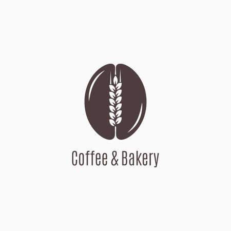 Coffee bean with wheat. Coffee and bakeryのイラスト素材