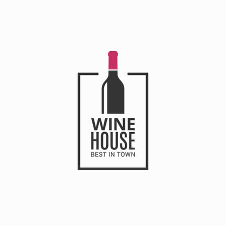 Wine bottle icon on blackのイラスト素材