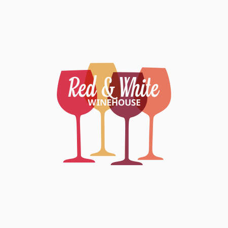 Wine glass Red and white wine bannerのイラスト素材
