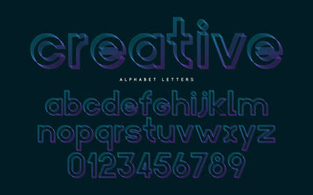 Stylized  font and alphabet abc colorfulのイラスト素材