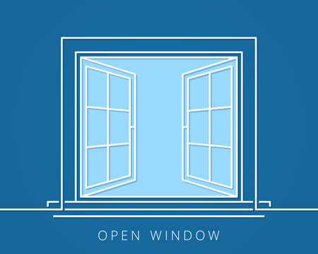 Open window line concept.のイラスト素材