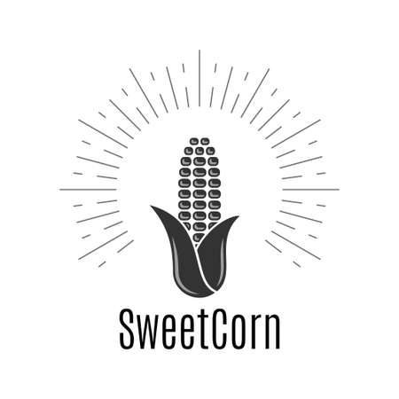 Sweet Corn Logo. Maize Design On Whiteのイラスト素材