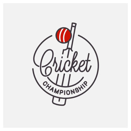 Cricket championship  . Round linear of batsのイラスト素材