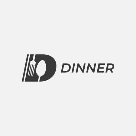 Dinner  . Plate with spoon and fork - dinnerのイラスト素材