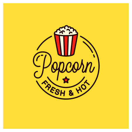 Popcorn  . Round linear  of popcorn bucketのイラスト素材
