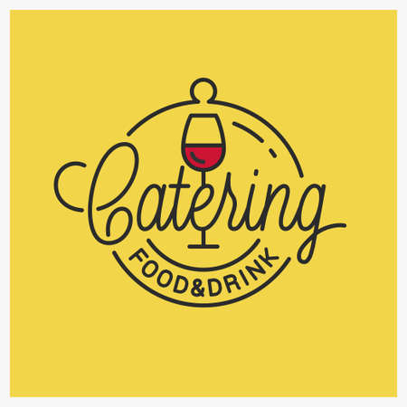 Catering food and drinks  . Wine glassのイラスト素材