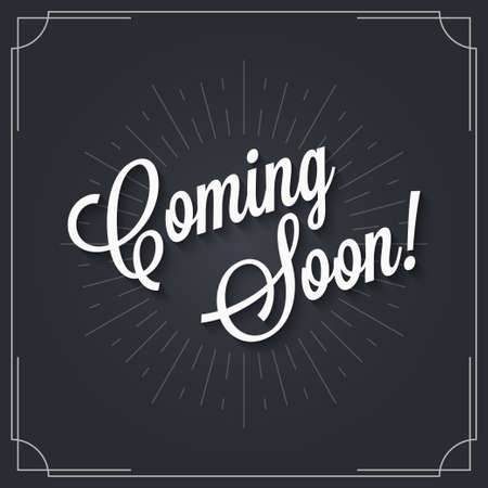 Coming soon sign icon design. Vintage coming soonのイラスト素材
