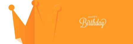 Happy birthday banner. Paper cut birthday yellowのイラスト素材