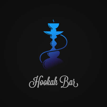 Hookah  with blue hookah on black backgroundのイラスト素材