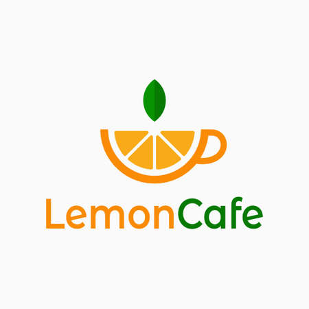Lemon cafe  Cup of tea with lemon on whiteのイラスト素材