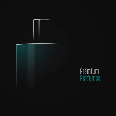 Perfume bottle on black design backgroundのイラスト素材
