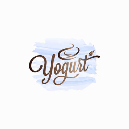 Yogurt cream watercolor  . Frozen fruit yogurtのイラスト素材