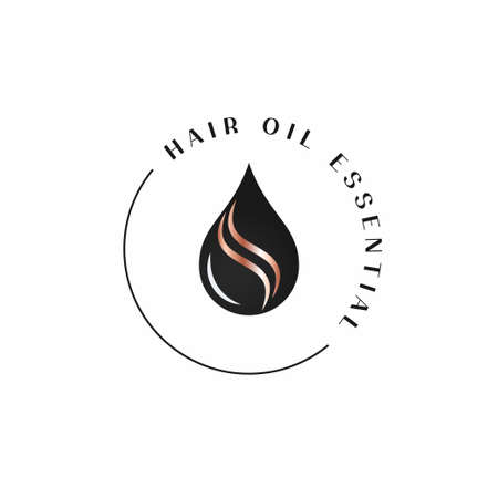 Hair oil essential rounded logo white backgroundのイラスト素材