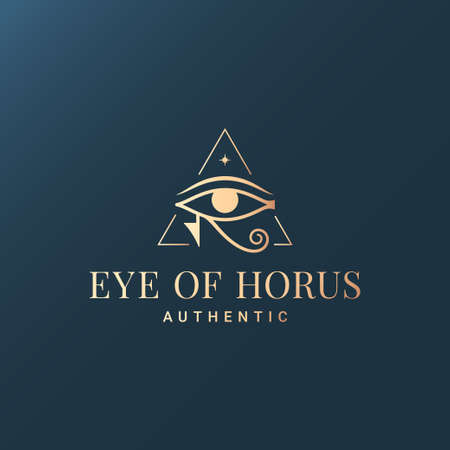 Eye Of Horus Logo on dark backgroundのイラスト素材