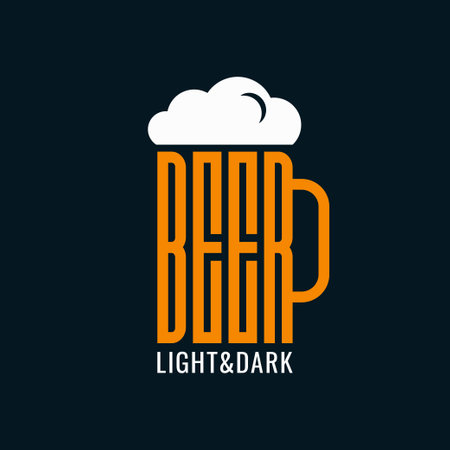 Beer mug logo monogram on black backgroundのイラスト素材