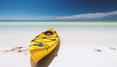 Kayak on the beach in Cayo Largo, Cuba.の素材