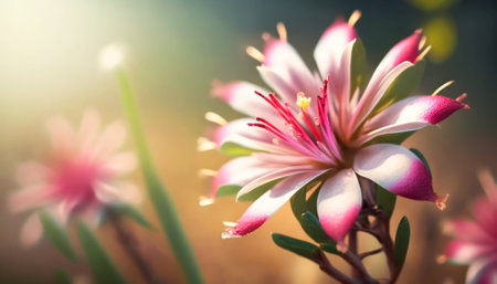 Beautiful pink flower in the garden, soft focus, vintage toneの素材